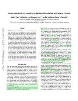 High-Resolution GAN Inversion for Degraded Images in Large Diverse
  Datasets
