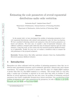 Estimating the scale parameters of several exponential distributions
  under order restriction
