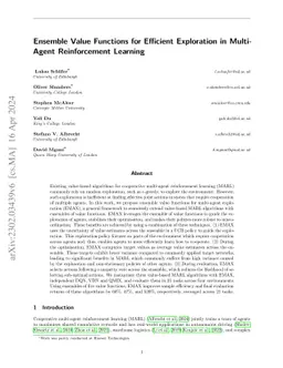 Ensemble Value Functions for Efficient Exploration in Multi-Agent
  Reinforcement Learning