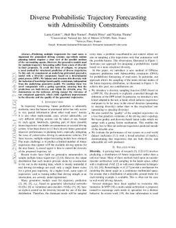 Diverse Probabilistic Trajectory Forecasting with Admissibility
  Constraints