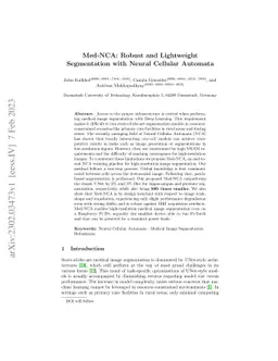 Med-NCA: Robust and Lightweight Segmentation with Neural Cellular
  Automata