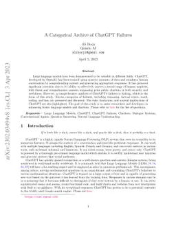 A Categorical Archive of ChatGPT Failures