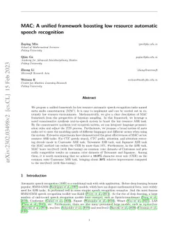 MAC: A unified framework boosting low resource automatic speech
  recognition