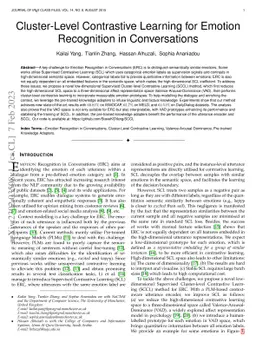 Cluster-Level Contrastive Learning for Emotion Recognition in
  Conversations