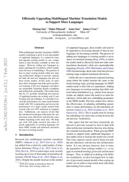 Efficiently Upgrading Multilingual Machine Translation Models to Support
  More Languages