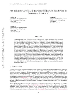 On the Limitation and Experience Replay for GNNs in Continual Learning
