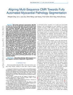 Aligning Multi-Sequence CMR Towards Fully Automated Myocardial Pathology
  Segmentation