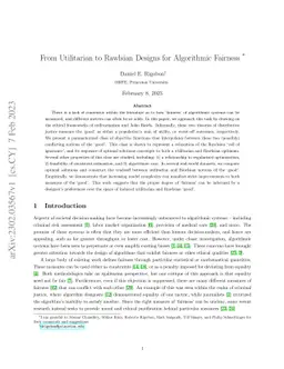 From Utilitarian to Rawlsian Designs for Algorithmic Fairness