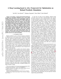A Deep Learning-based in silico Framework for Optimization on Retinal
  Prosthetic Stimulation