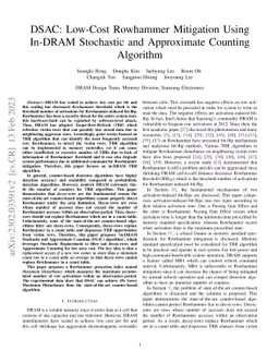 DSAC: Low-Cost RowHammer Mitigation Using In-DRAM Stochastic and Approximate Counting Algorithm