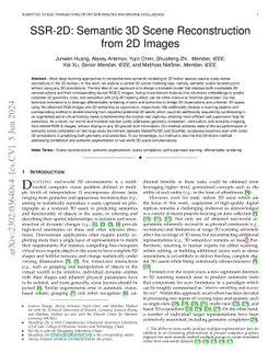 SSR-2D: Semantic 3D Scene Reconstruction from 2D Images