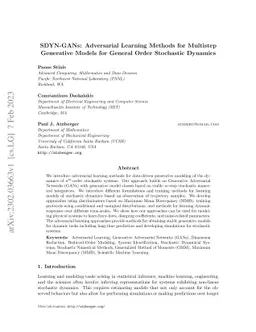 SDYN-GANs: Adversarial Learning Methods for Multistep Generative Models
  for General Order Stochastic Dynamics