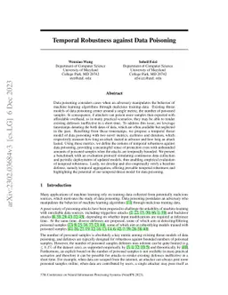 Temporal Robustness against Data Poisoning