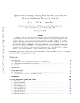 Approximate message passing from random initialization with applications
  to $\mathbb{Z}_{2}$ synchronization