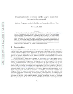 Consistent model selection for the Degree Corrected Stochastic
  Blockmodel