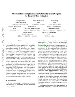 3D Neural Embedding Likelihood: Probabilistic Inverse Graphics for
  Robust 6D Pose Estimation