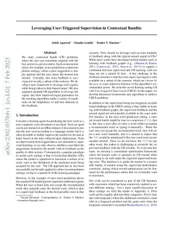 Leveraging User-Triggered Supervision in Contextual Bandits