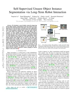 Self-Supervised Unseen Object Instance Segmentation via Long-Term Robot
  Interaction