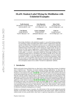 SLaM: Student-Label Mixing for Distillation with Unlabeled Examples