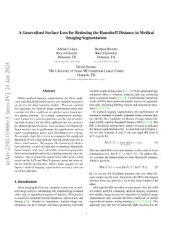 A Generalized Surface Loss for Reducing the Hausdorff Distance in
  Medical Imaging Segmentation