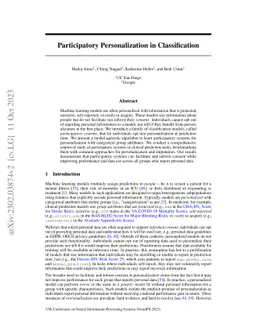 Participatory Personalization in Classification