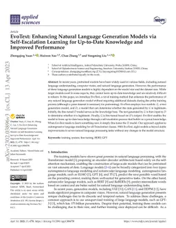 EvoText: Enhancing Natural Language Generation Models via
  Self-Escalation Learning for Up-to-Date Knowledge and Improved Performance