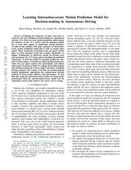 Learning Interaction-aware Motion Prediction Model for Decision-making
  in Autonomous Driving