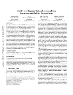 Multiview Representation Learning from Crowdsourced Triplet Comparisons