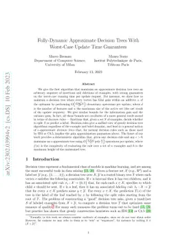 Fully-Dynamic Approximate Decision Trees With Worst-Case Update Time
  Guarantees