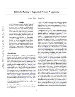 Optimistic Planning by Regularized Dynamic Programming