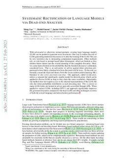 Systematic Rectification of Language Models via Dead-end Analysis