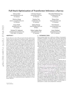 Full Stack Optimization of Transformer Inference: a Survey