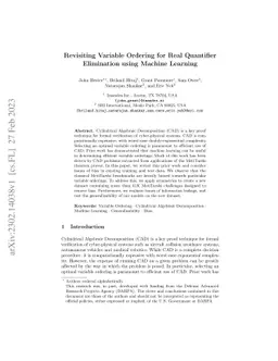 Revisiting Variable Ordering for Real Quantifier Elimination using
  Machine Learning