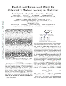 Proof-of-Contribution-Based Design for Collaborative Machine Learning on
  Blockchain