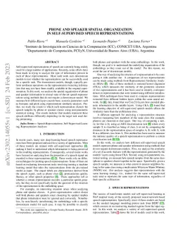 Phone and speaker spatial organization in self-supervised speech
  representations