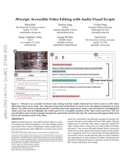 AVscript: Accessible Video Editing with Audio-Visual Scripts