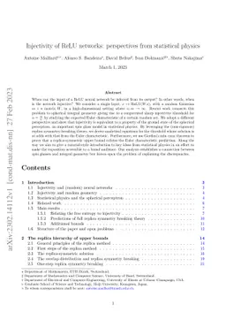 Injectivity of ReLU networks: perspectives from statistical physics