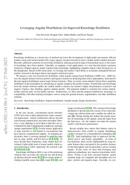 Leveraging Angular Distributions for Improved Knowledge Distillation
