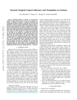 Towards Surgical Context Inference and Translation to Gestures