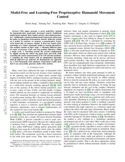Model-Free and Learning-Free Proprioceptive Humanoid Movement Control