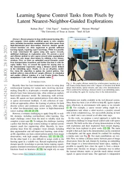 Learning Sparse Control Tasks from Pixels by Latent
  Nearest-Neighbor-Guided Explorations