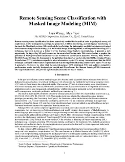 Remote Sensing Scene Classification with Masked Image Modeling (MIM)