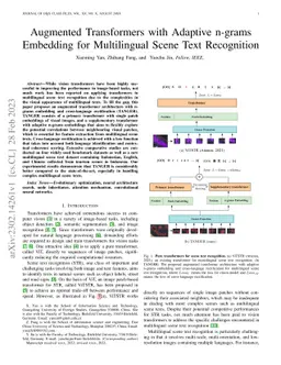 Augmented Transformers with Adaptive n-grams Embedding for Multilingual
  Scene Text Recognition