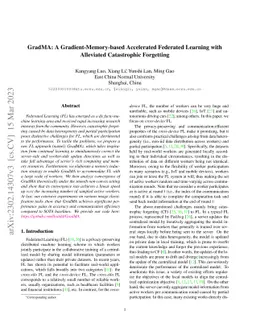 GradMA: A Gradient-Memory-based Accelerated Federated Learning with
  Alleviated Catastrophic Forgetting