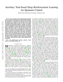 Auxiliary Task-based Deep Reinforcement Learning for Quantum Control