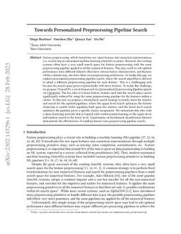 Towards Personalized Preprocessing Pipeline Search