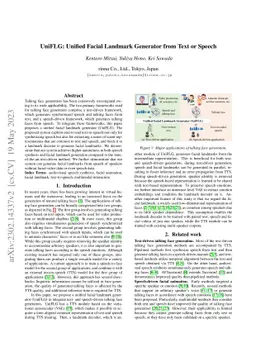 UniFLG: Unified Facial Landmark Generator from Text or Speech