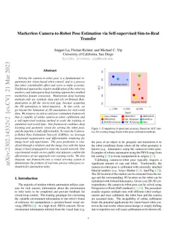 Markerless Camera-to-Robot Pose Estimation via Self-supervised
  Sim-to-Real Transfer