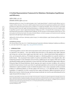 A Unified Representation Framework for Rideshare Marketplace Equilibrium
  and Efficiency