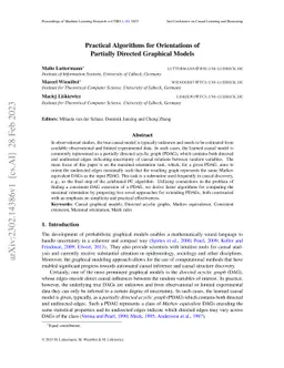 Practical Algorithms for Orientations of Partially Directed Graphical
  Models